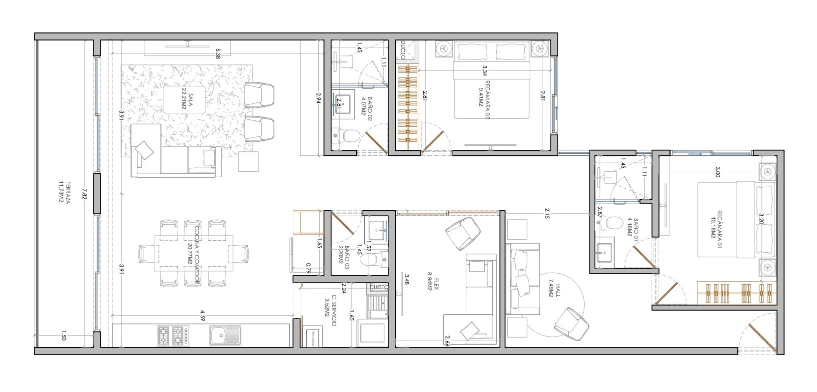 Architectural plans Unit 301 Caza Mabó