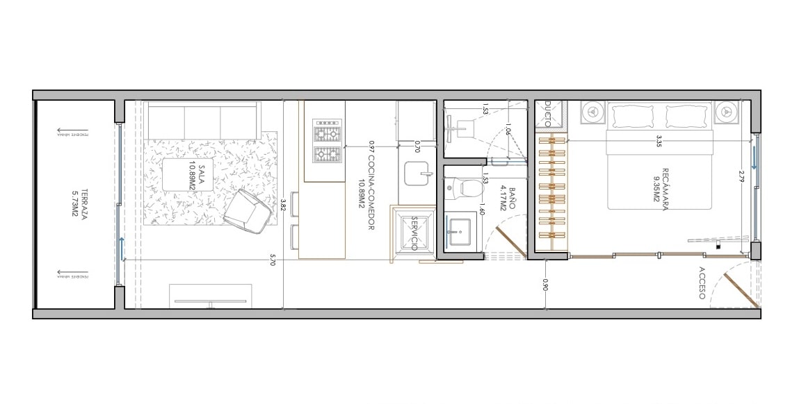 Planos Arquitectónicos Unidad 205 Caza Mabó